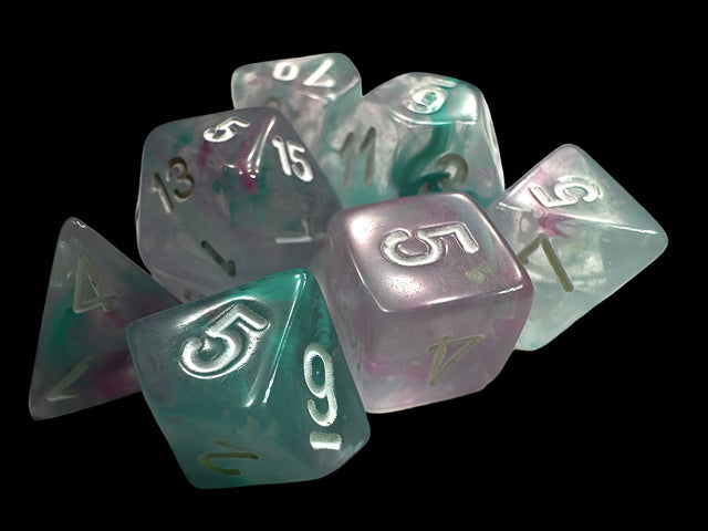 Chessex - Mini Nebula Polyhedral 7 Die Set - Wisteria White