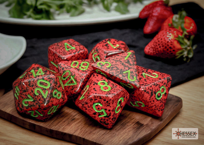 Chessex - Speckled Polyhedral 7 Dice Set - Strawberry