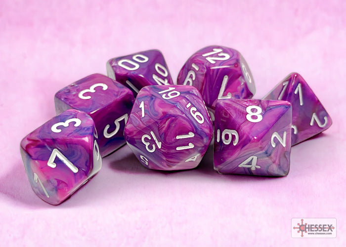 Chessex - Festive Polyhedral 7 Dice Set - Violet with White