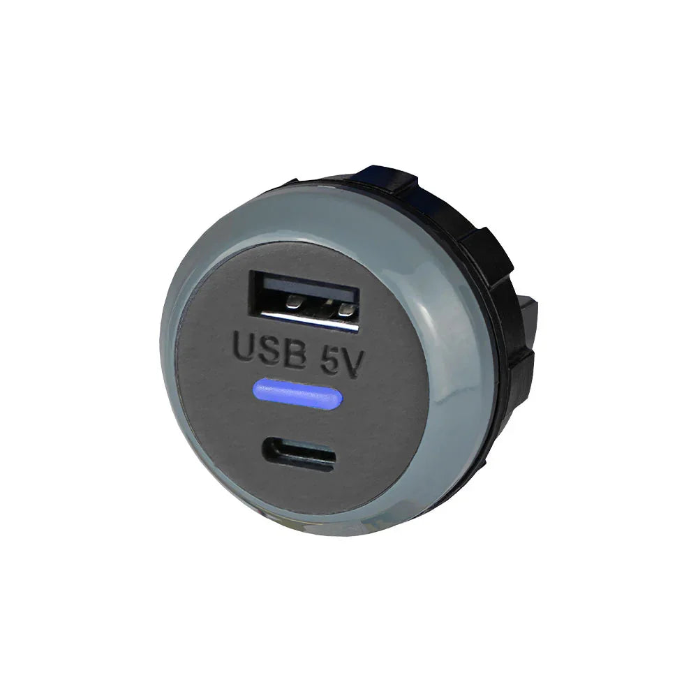 Alfatronix PVPro-AC Dual USB A & C Charger 12V 24V Rear Fit Marine Bus 3.6A