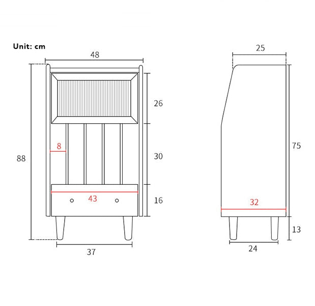 Dorilla Bedside Table, Oak, Side Table