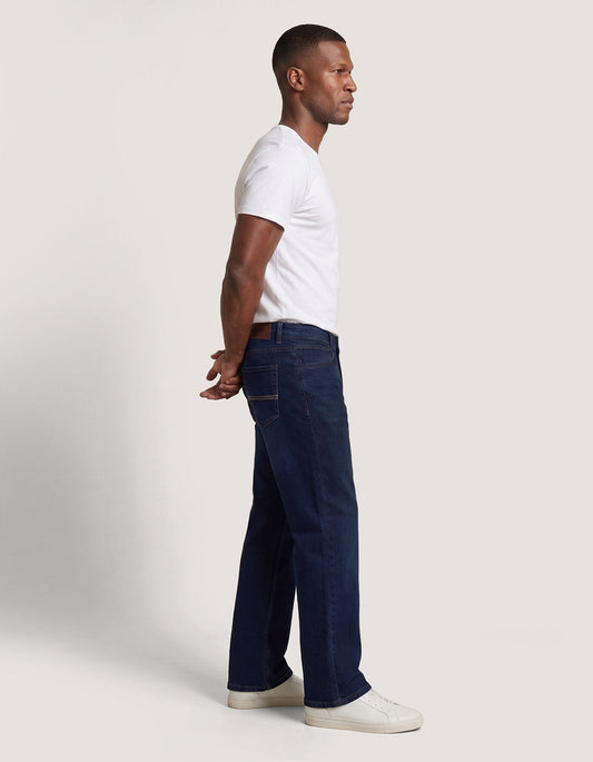 Basic Men's Denim Jeans - Dark Blue