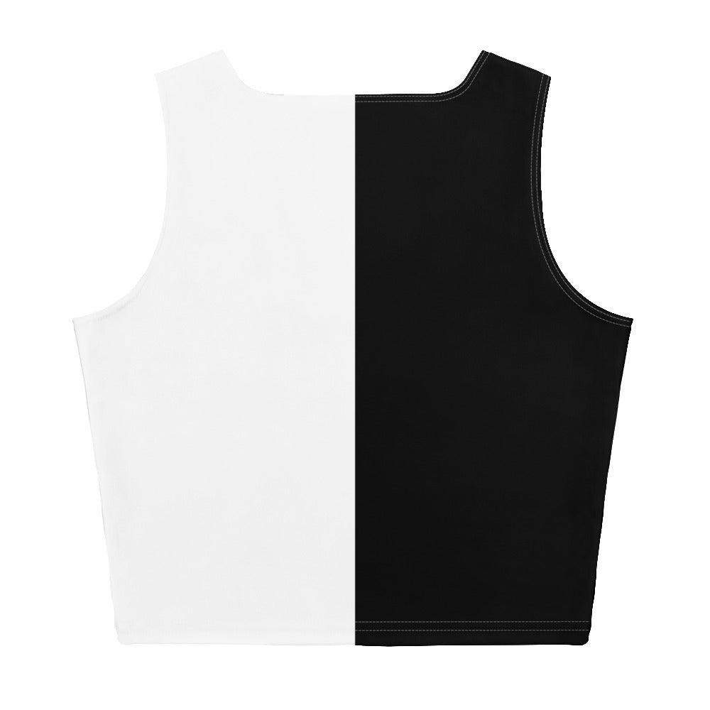 Half Black Half White - Womens Crop Top
