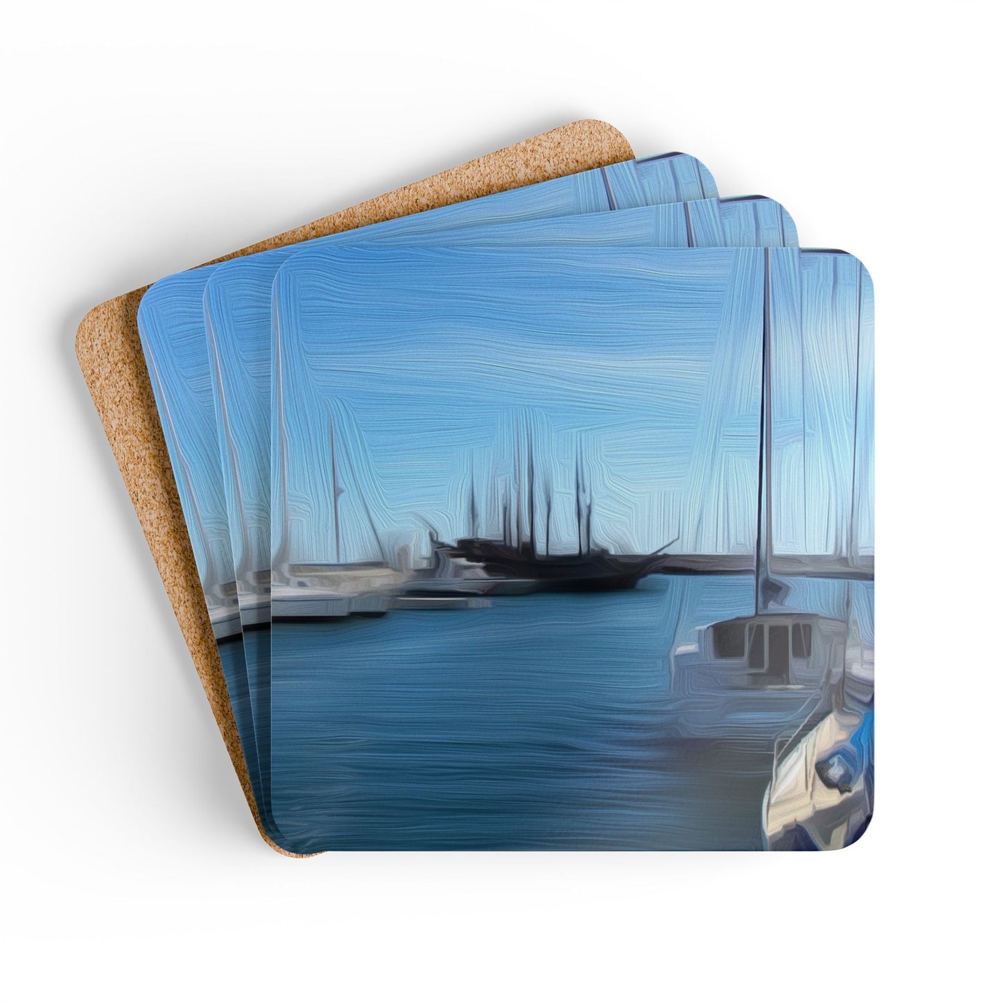 The Sleeping Yachts (at Morning) - Coaster Set