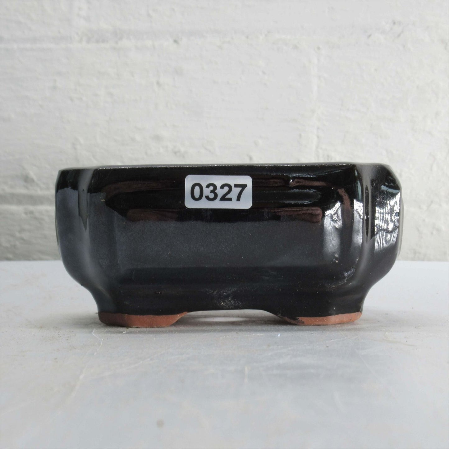 11cm Glazed Bonsai Pot | Rectangle | 11cm x 8cm x 5cm | Black