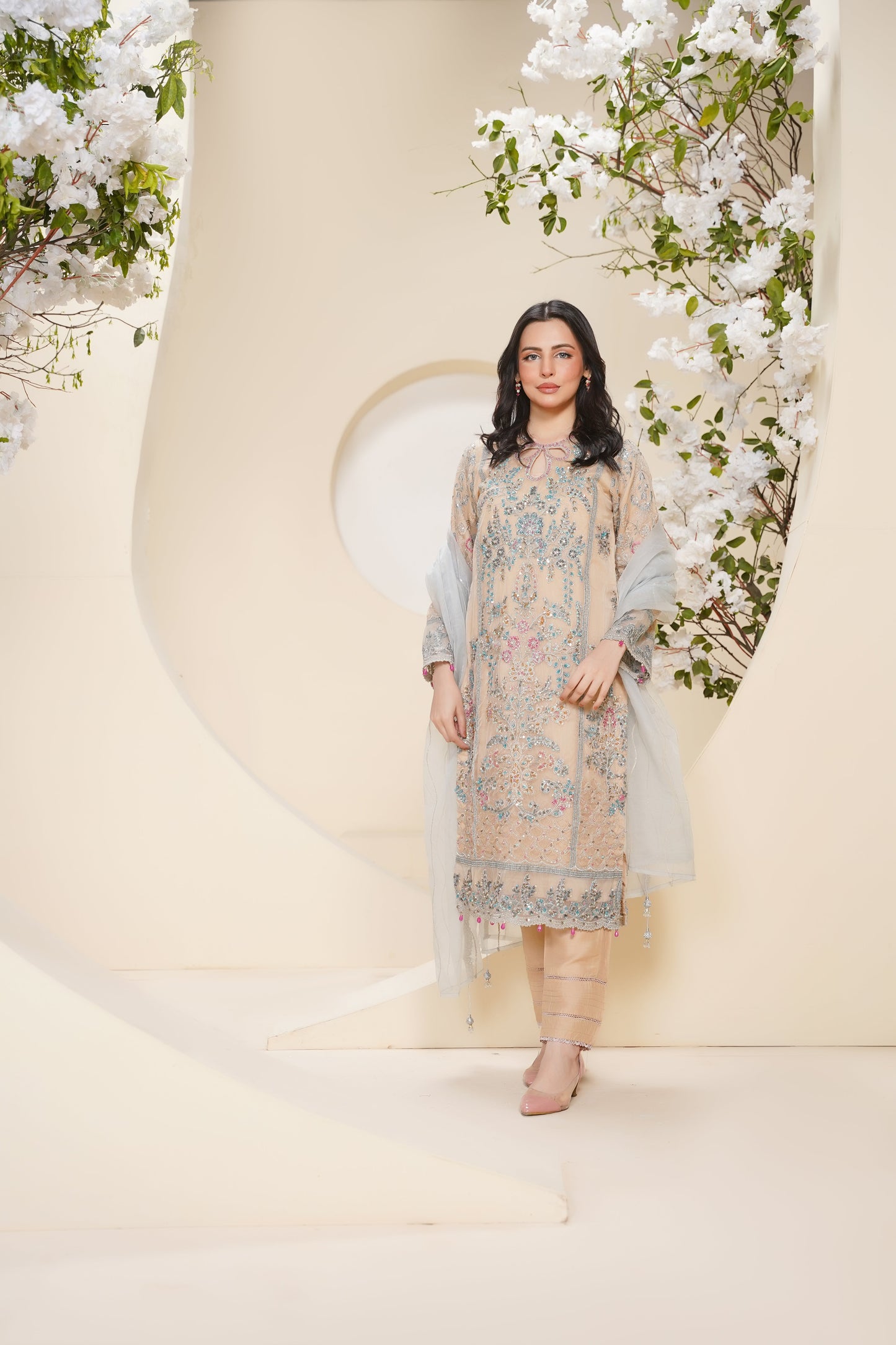Tehwar - Luxury Organza Outfit - Festive Collection - Ready to Wear - V7 - D1 - Eid25 - 1