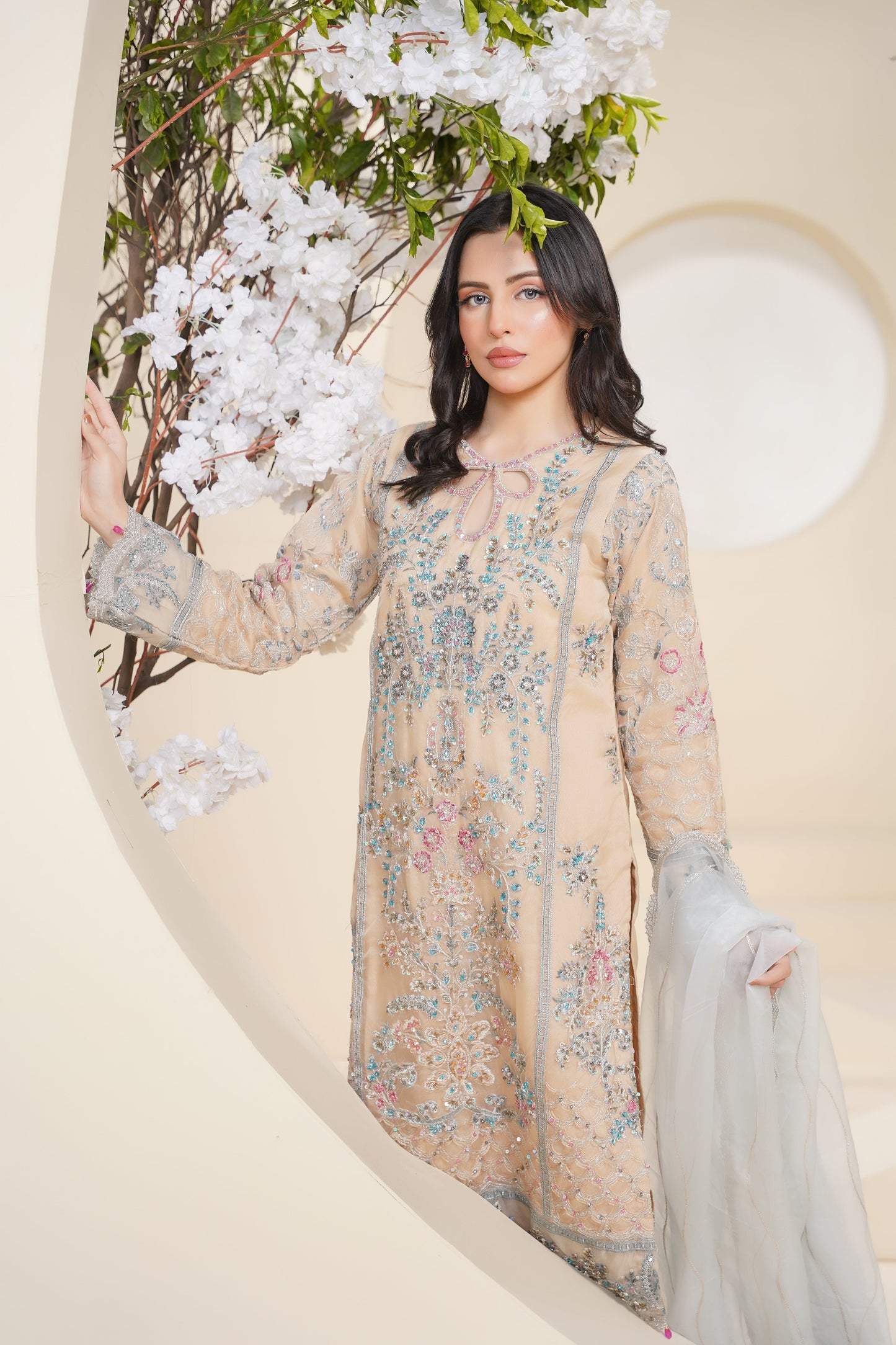 Tehwar - Luxury Organza Outfit - Festive Collection - Ready to Wear - V7 - D1 - Eid25 - 1
