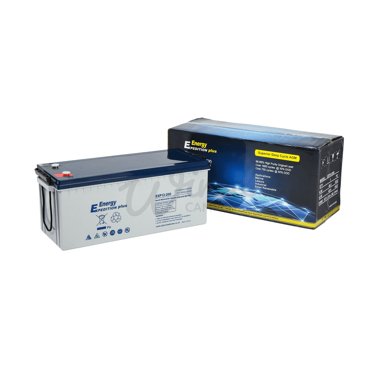 12V 200AH Expedition Plus AGM Deep Cycle Leisure Battery