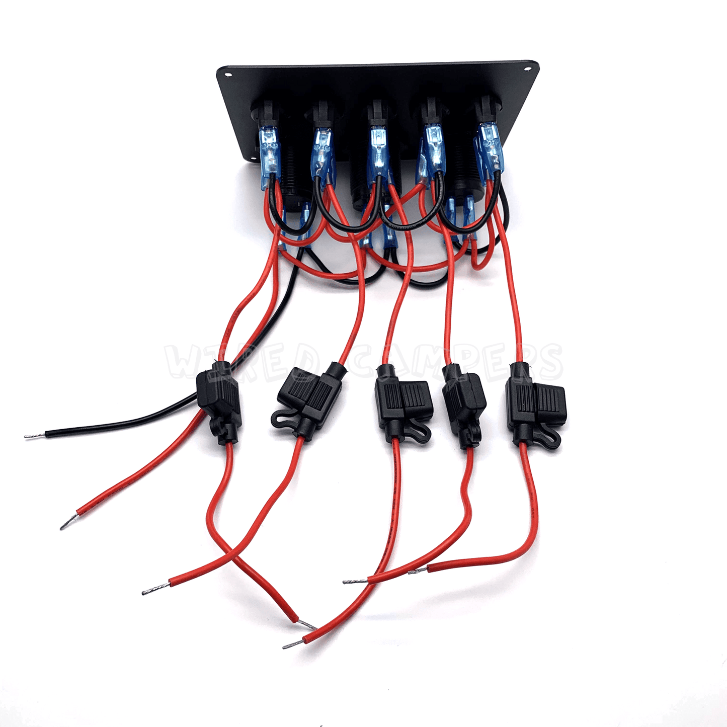 12V Camper Van 5 Way Switched Dual USB/12V Port Control Panel