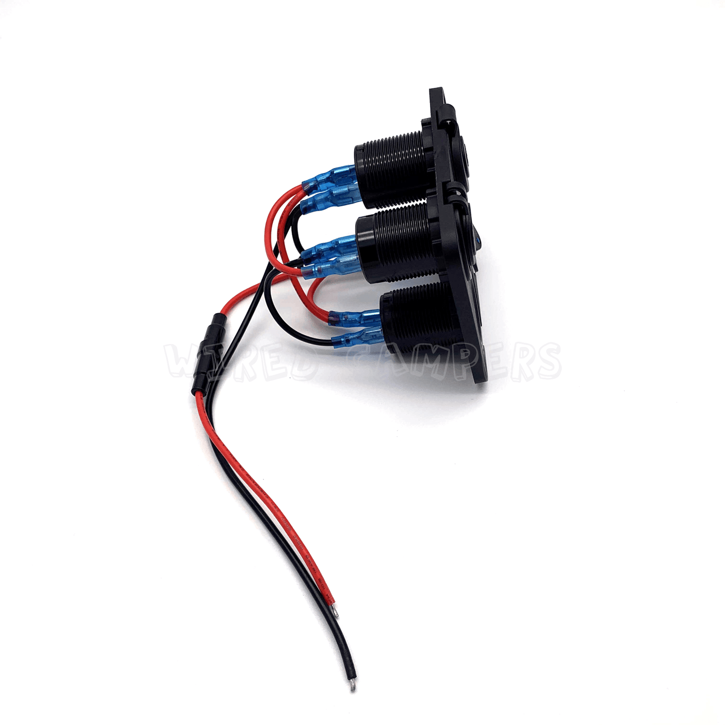 12V Camper/Caravan Switched Panel - USB Voltmeter 12V Socket