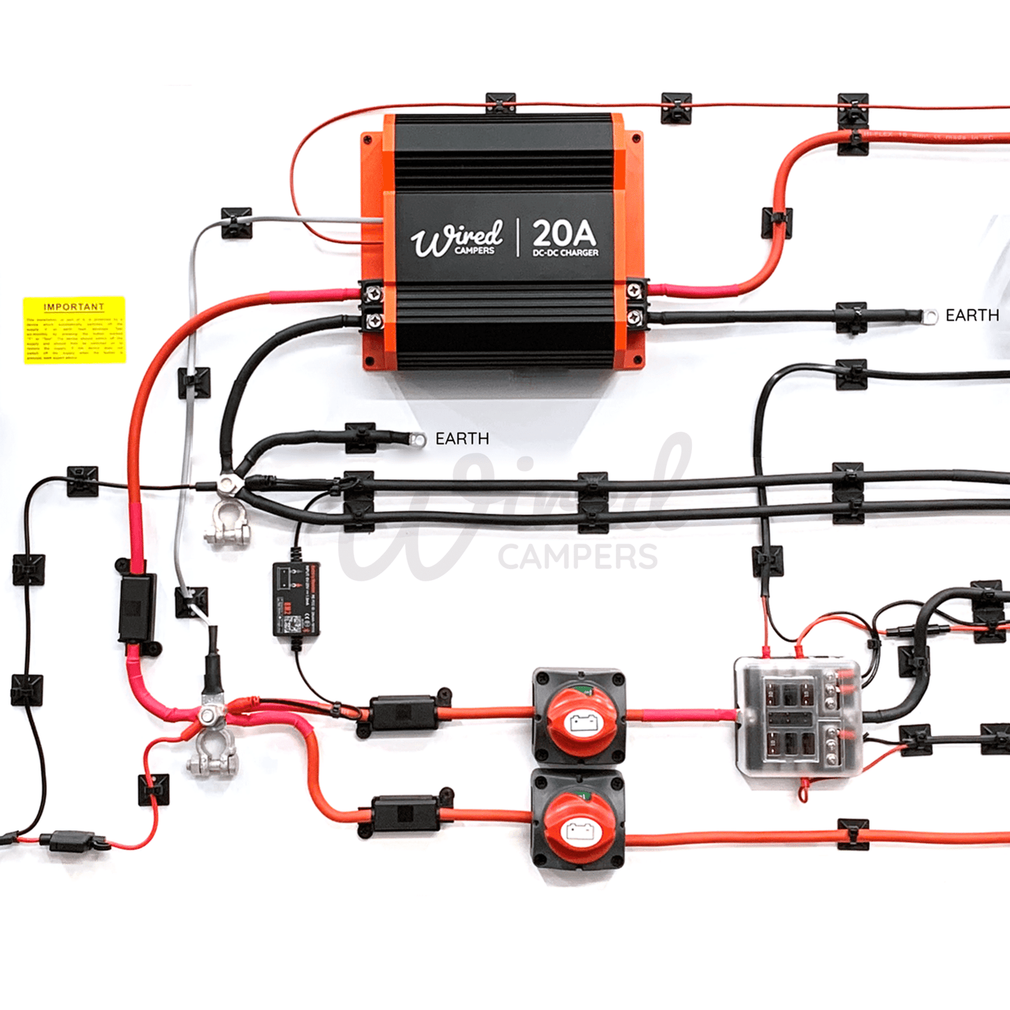 12V DC-DC & 240V Mains Hook Up & Mini Off Grid 1000W Inverter Complete Camper Van Kit