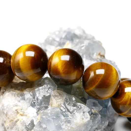 12mm Natural TigerEye Strech Bracelet