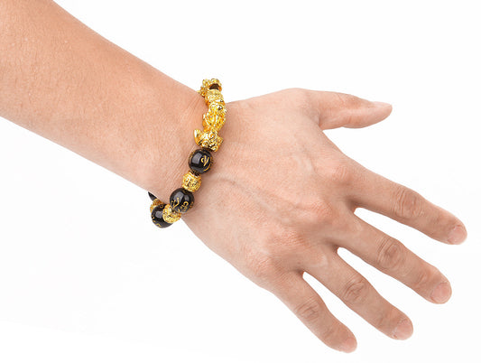 Retro Six-Character Mantra Beads Bracelet