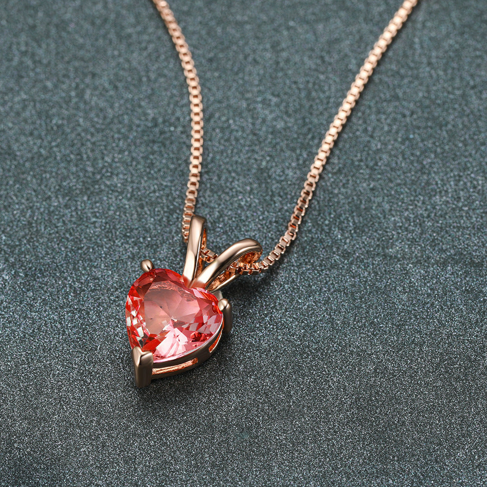 Tourmaline Stone Heart Necklace