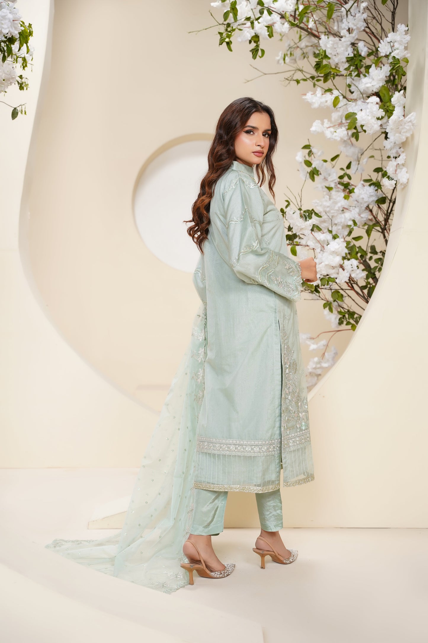 Tehwar - Luxury Organza Outfit - Festive Collection - Ready to Wear - Eid25 - TehV6D6