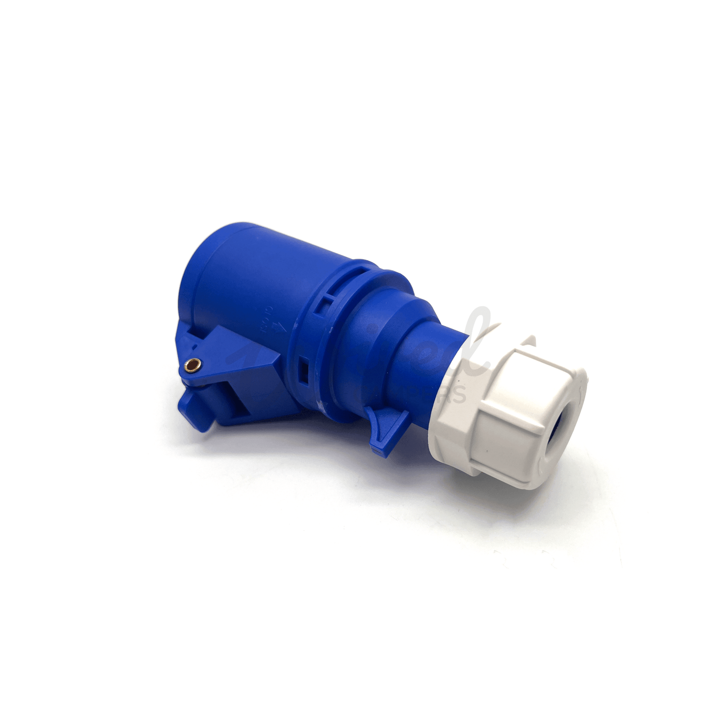 16A 2P+E 220V-250V Blue Female Camper Van Hook Up Plug With Flap IP44