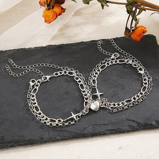 Magnet Love Heart Bracelet for Couples