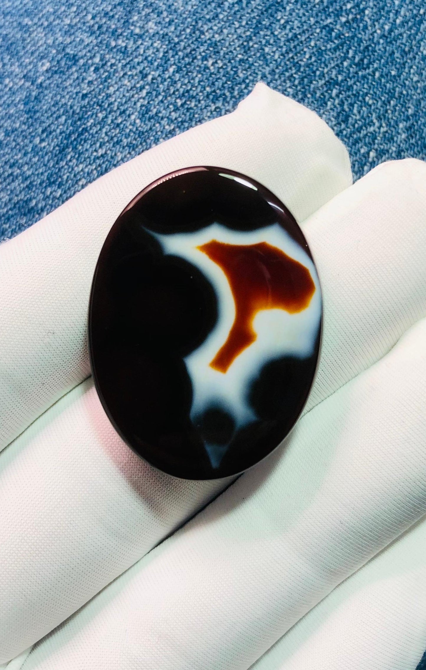 47ct Agate Cabochon - Sulaimani Aqeeq - 34 x 25mm