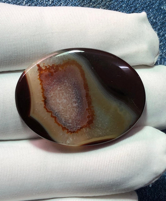 40ct Agate Cabochon - Sulaimani Aqeeq - 35 x 26mm