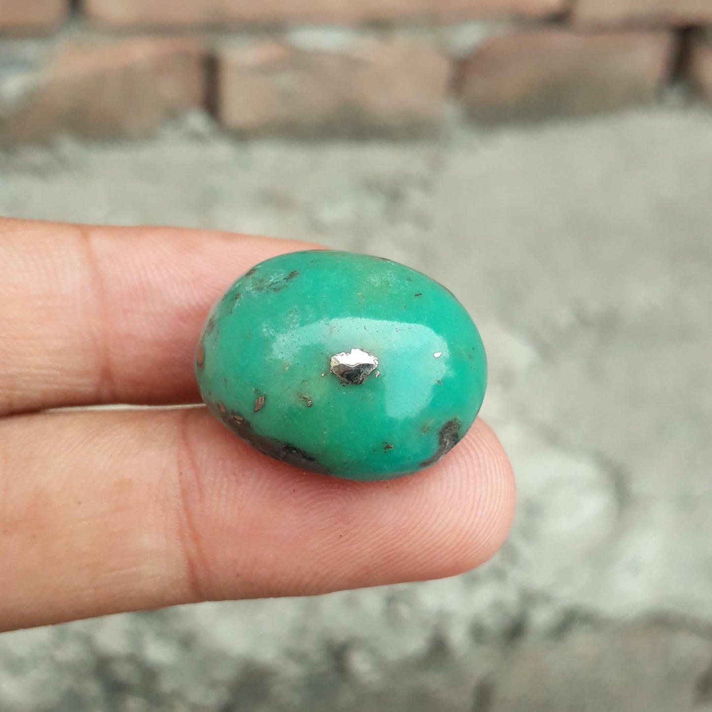 Natural Matrix Turquoise, Oval Shape, Dimensions - 25 x 21mm