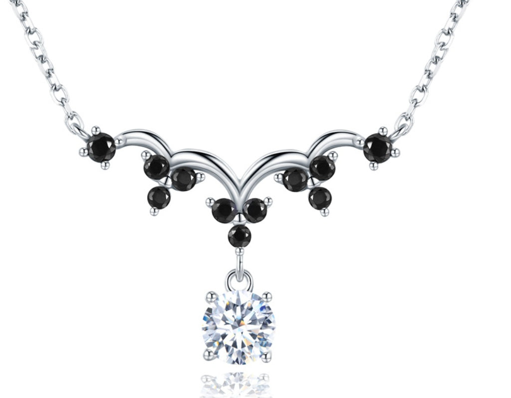 Elegant Sterling Silver Zircon Necklace