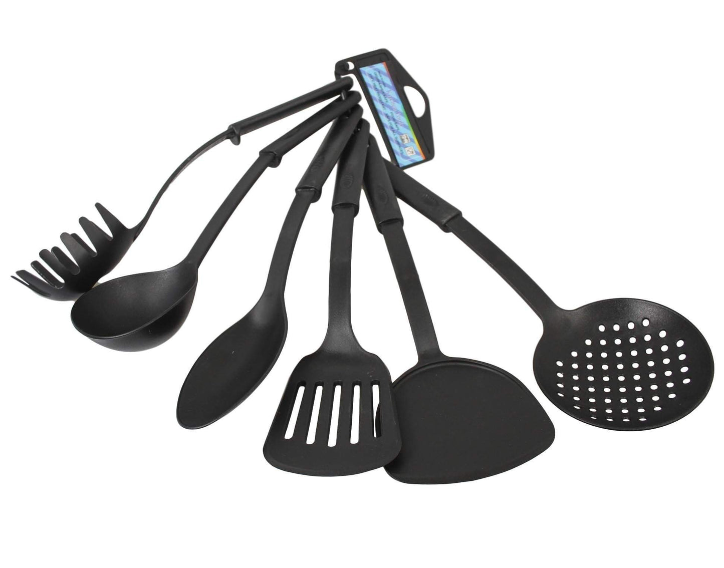 6Piece Plastic Kitchen Utensils Set Black 30 cm