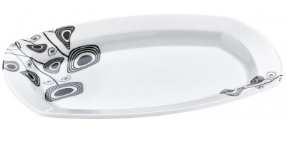 Elegant Melamine Oval Service Tray Dinner Plate 18 x 26 cm