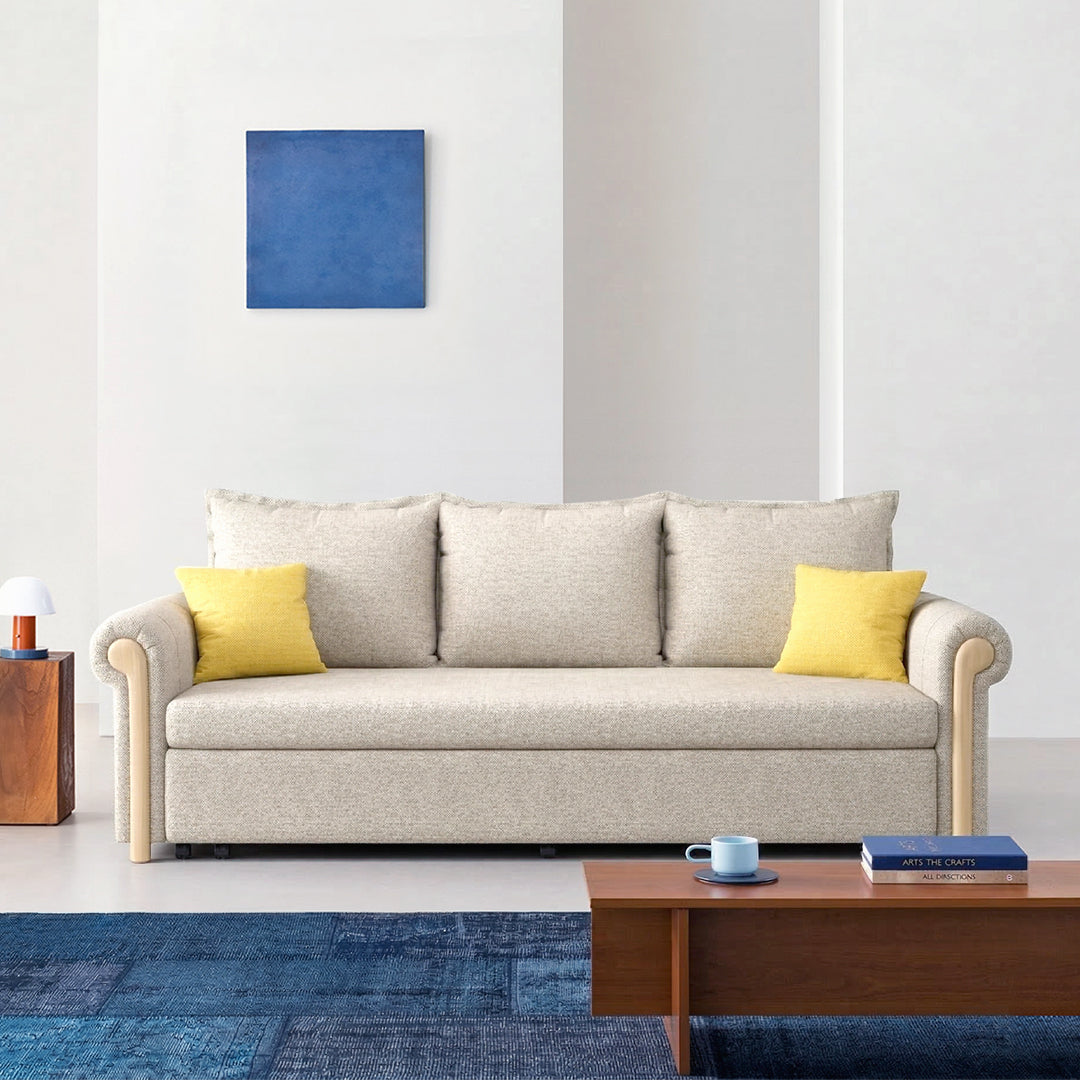 Braylene Two Seater Sofa Bed, Linen