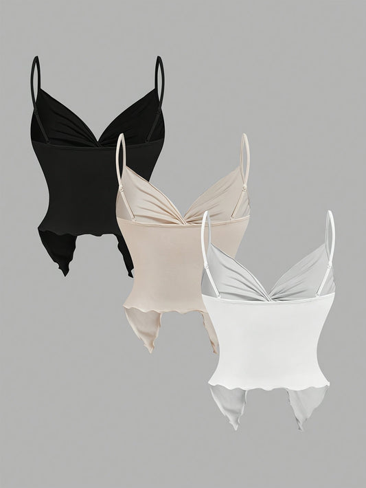 3pcs Women's Sexy Halter Neck Knit Tops