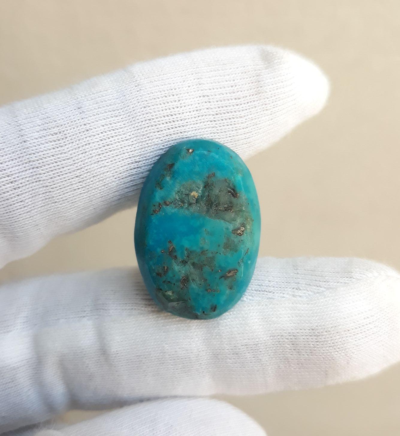 25ct Natural Certified Turquoise - Blue Turquoise - 25ct-24x17mm