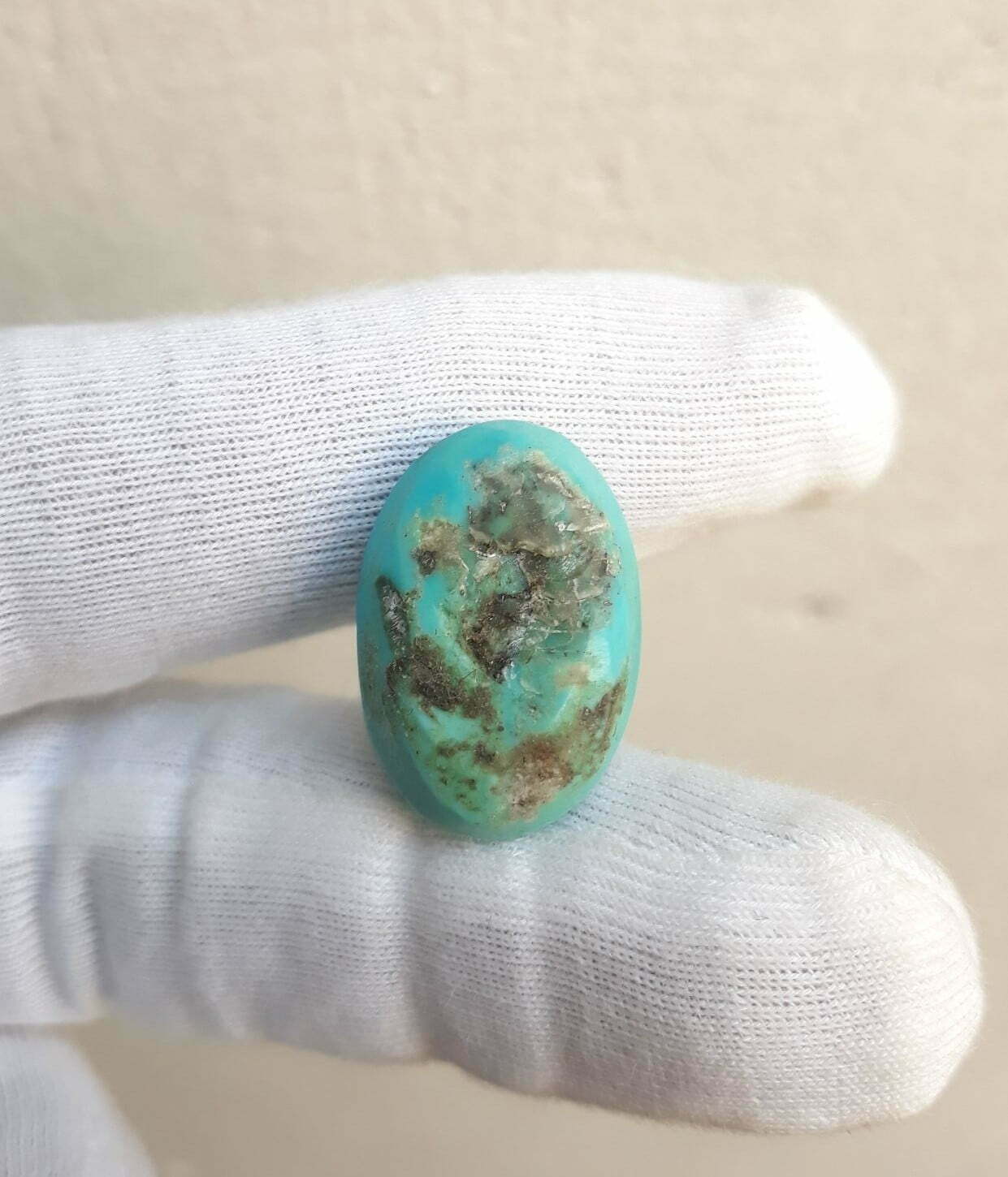 Natural Certified Turquoise - Blue Turquoise-18ct-22x15mm