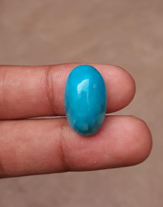 Natural Certified Turquoise - Blue Turquoise-17ct-21x13mm