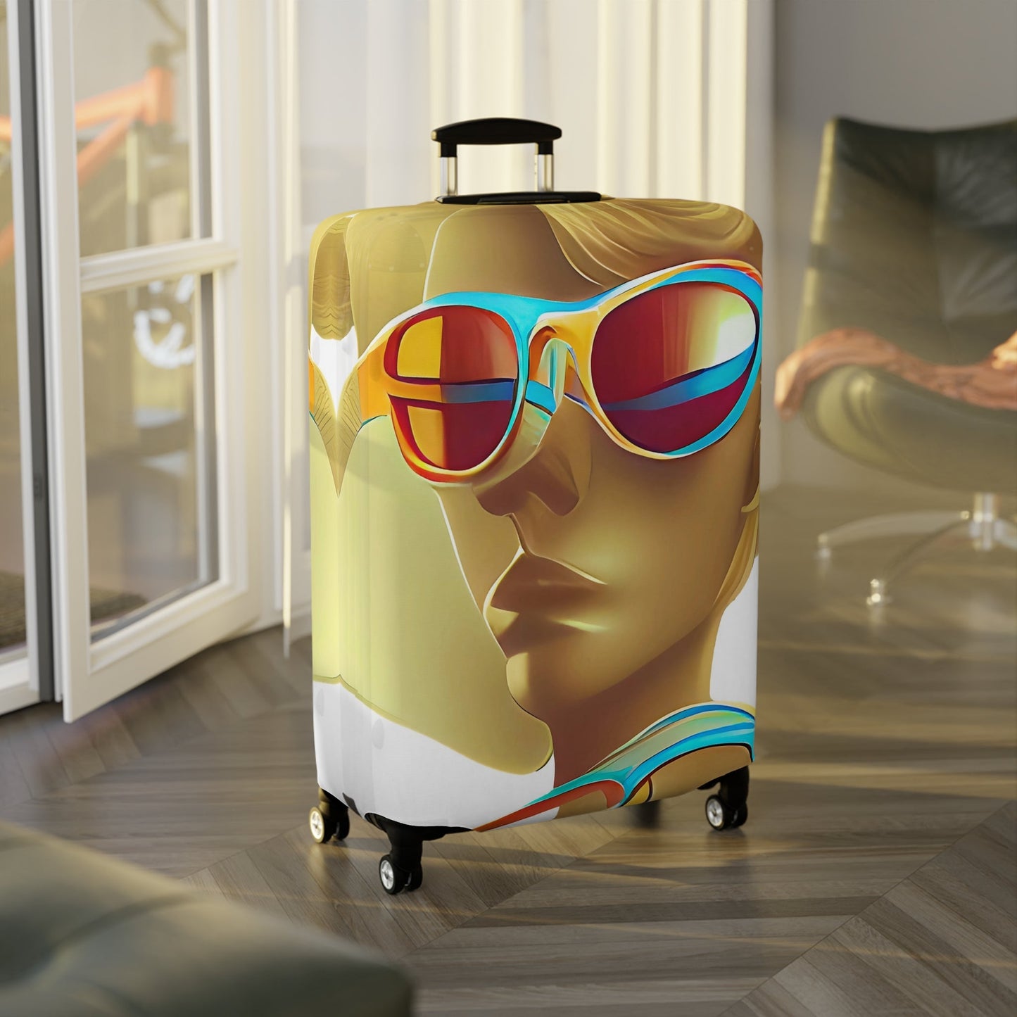 Retro Cool White – Protective Suitcase Cover