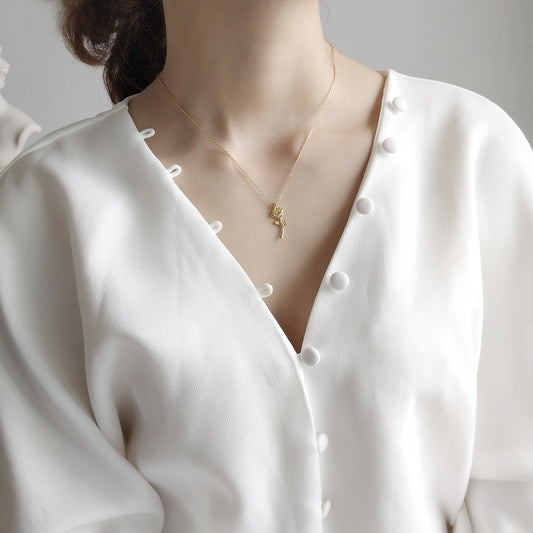 Rose Necklace Gold