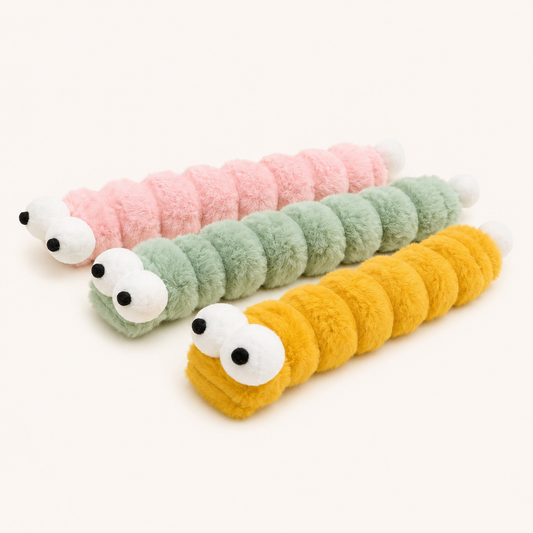 Crazy Giant Caterpillar Catnip Kicker Toy – Large Plush Interactive Cat Toy for Kicking, Biting & Bunny Kicks (37cm)