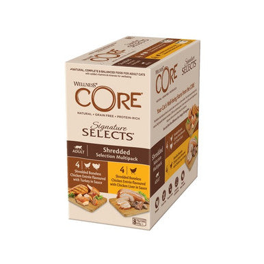 Wellness CORE Cat Wet Adult Signature Selects Flaked Skipjack Tuna with Salmon Entree in Broth 79g