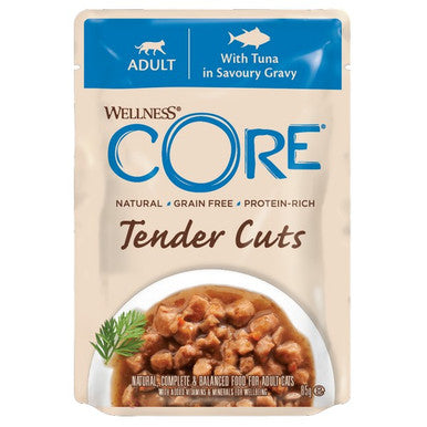 Wellness CORE Cat Wet Adt Signature Selects Shredded Boneless Chicken Entree Turkey in Sauce 79g