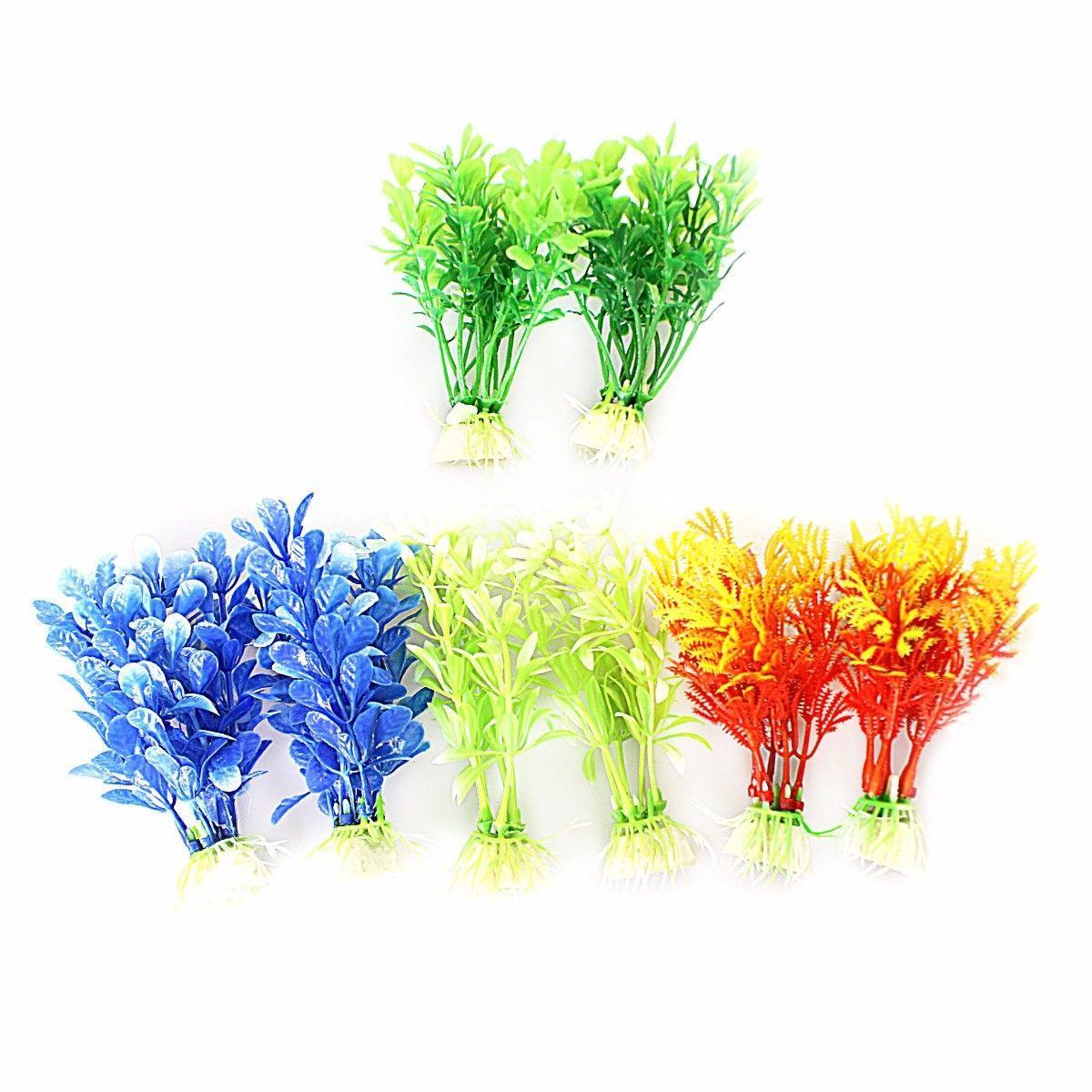 Decorative Artificial Tropical Aquarium Plants Set for Fish Tanks