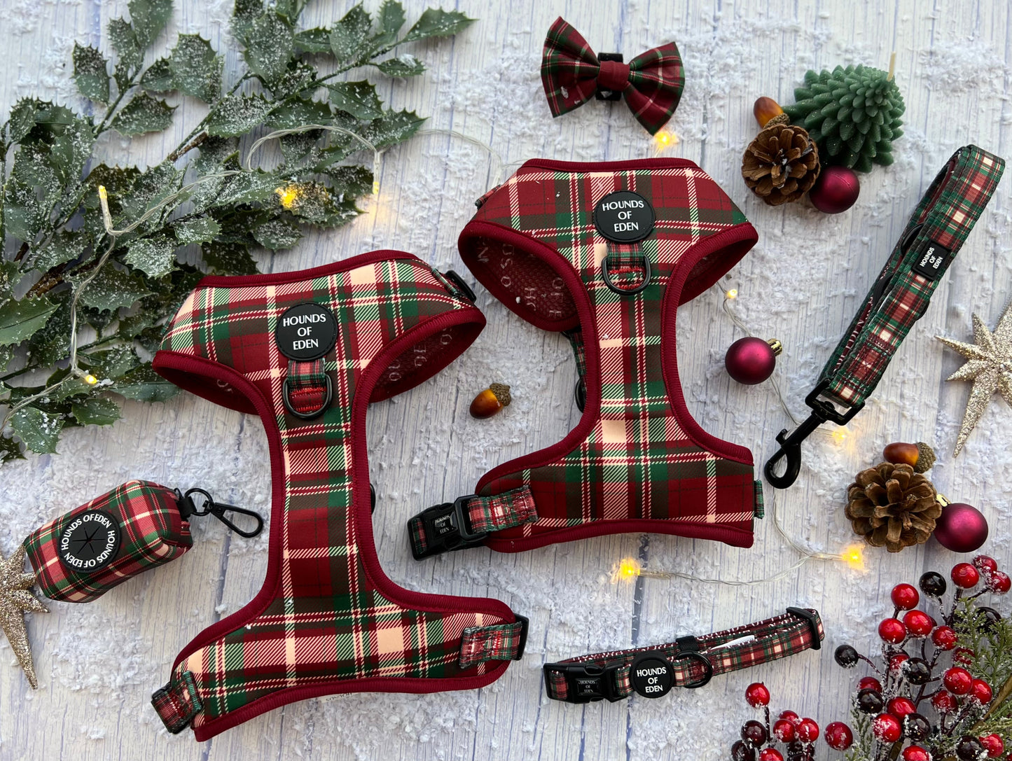 Tartan Me Up - Red & Cream Tartan Design Dog Collar