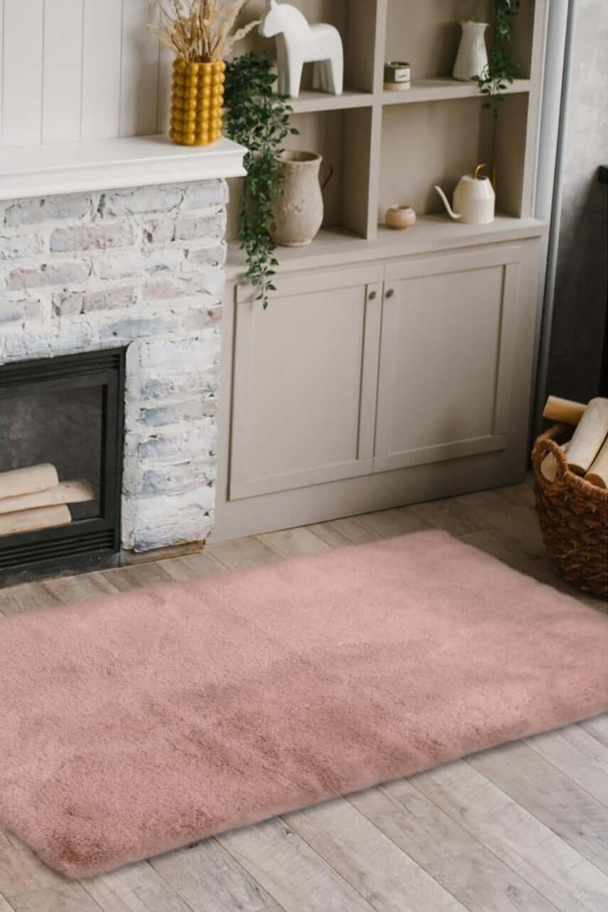 Luxury Pink Faux Fur Rug