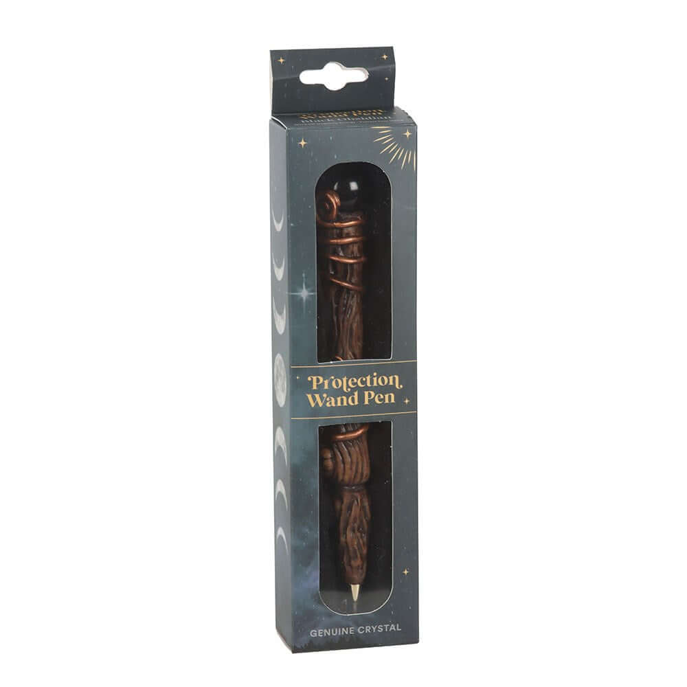 Gothic Gifts Black Obsidian Crystal Wand Pen