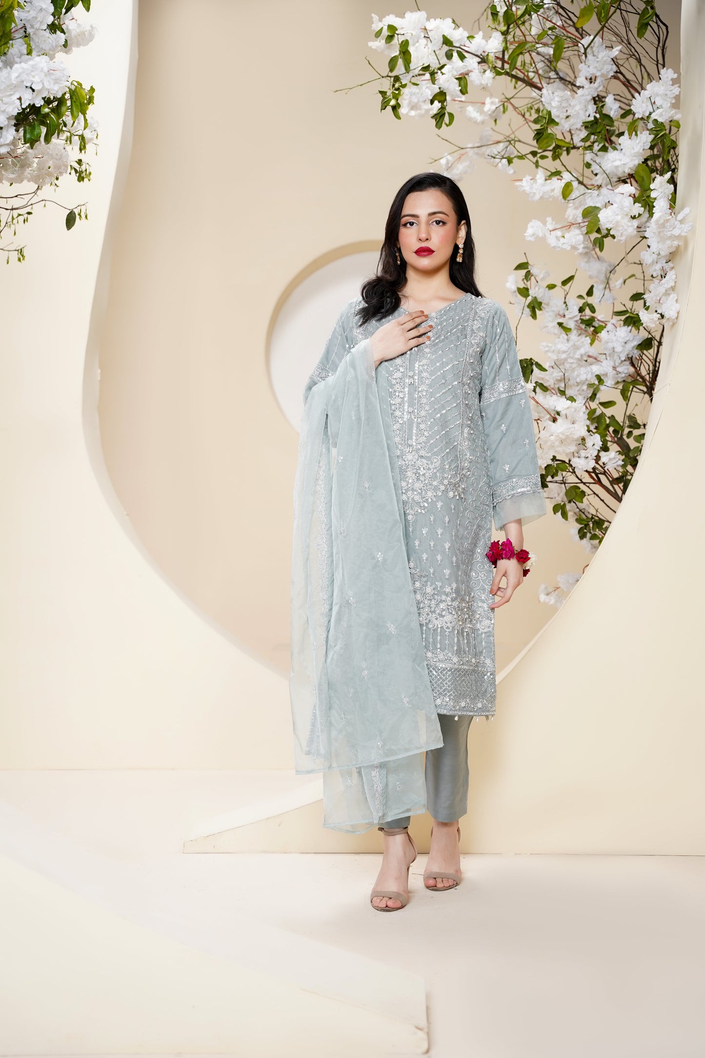 Tehwar - Luxury Organza Outfit - Festive Collection - Ready to Wear - Eid25 - TEHV7D4