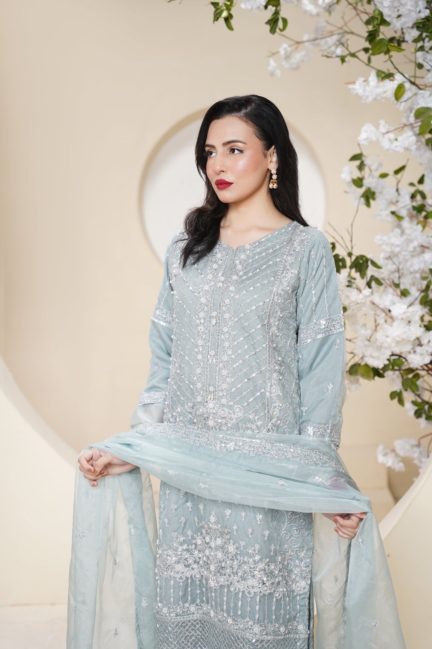 Tehwar - Luxury Organza Outfit - Festive Collection - Ready to Wear - Eid25 - TEHV7D4