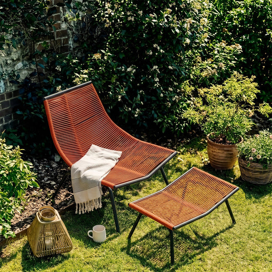Iqbal Outdoor Lounge Chair With Footstool