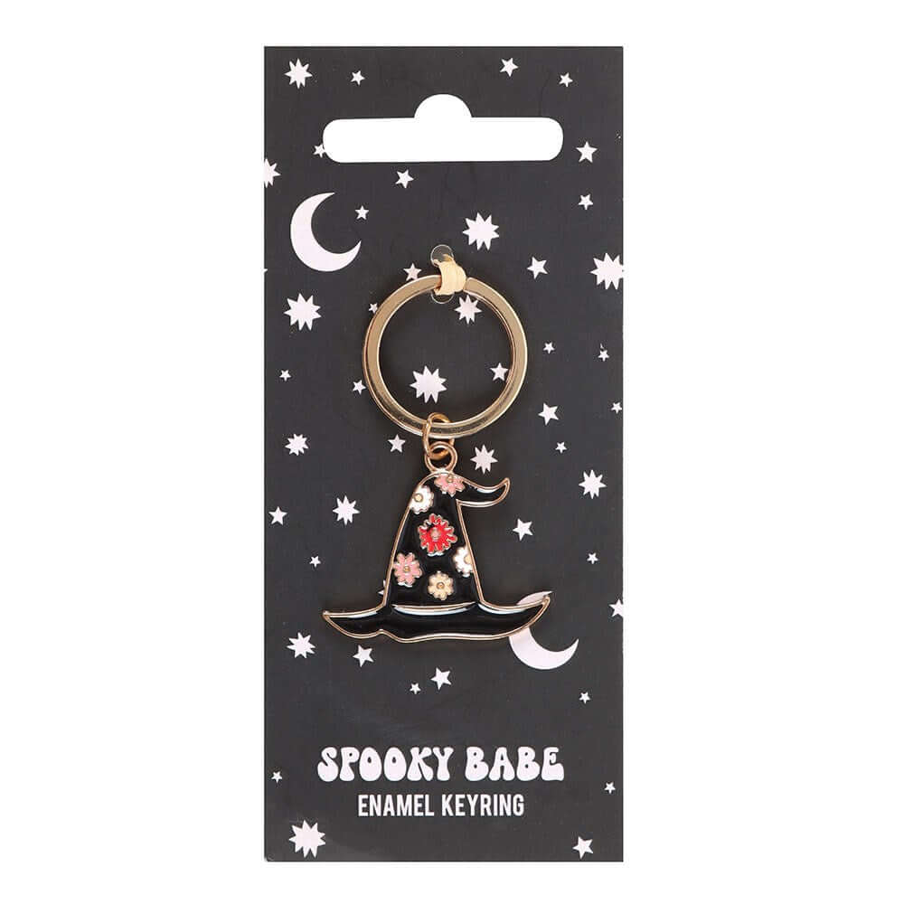 Gothic Gifts Spooky Babe Witch Hat Keyring