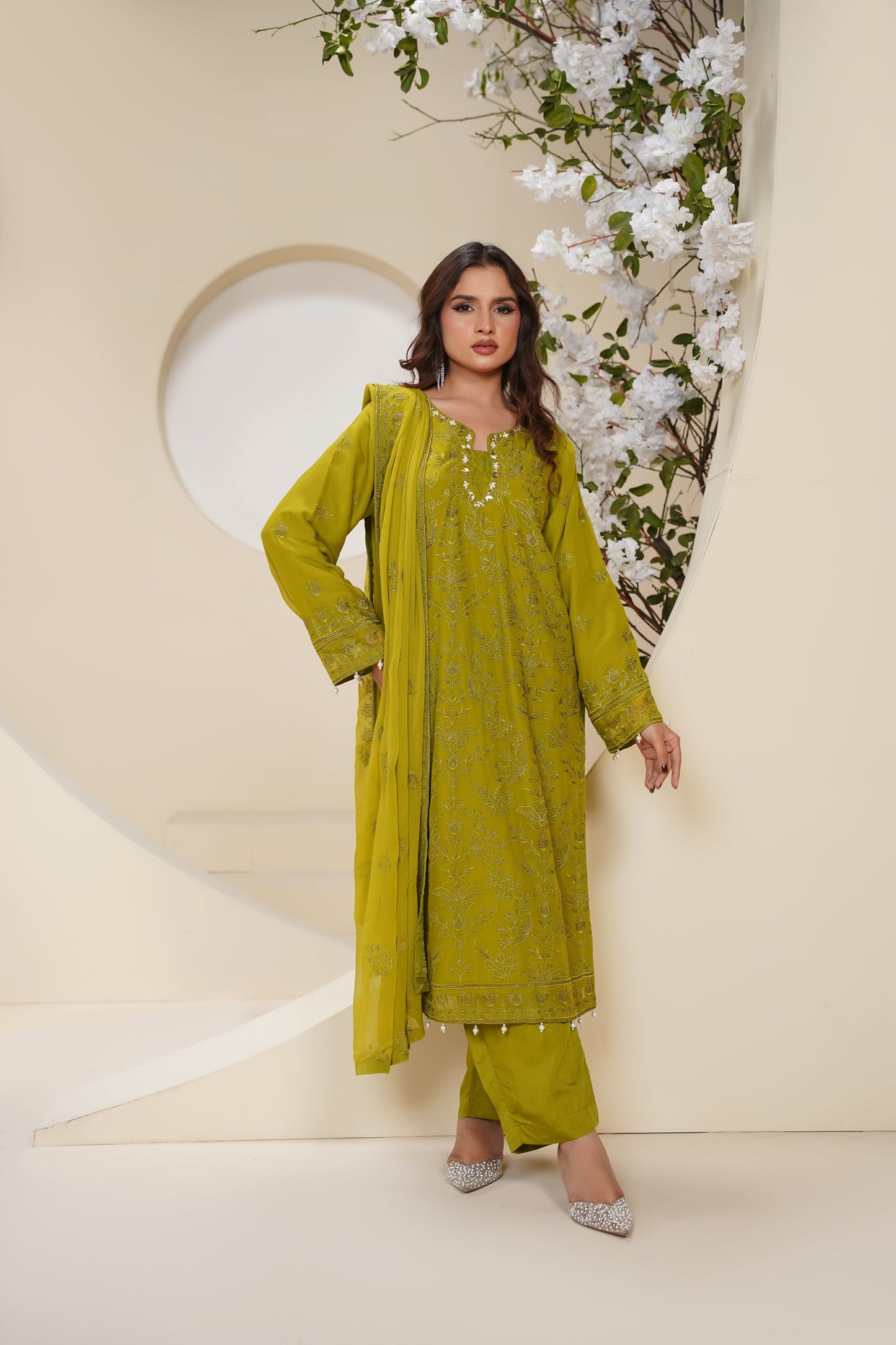 Husan e Jahan - Luxury Chiffon Outfit with Chiffon Dupatta - Ready to Wear - Eid25 - HEJ-V3-D6