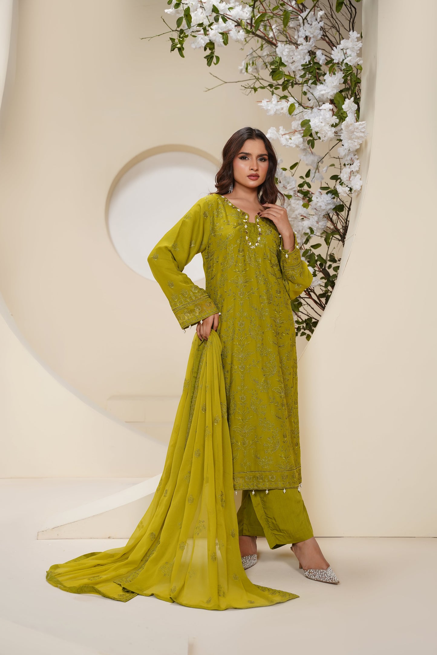 Husan e Jahan - Luxury Chiffon Outfit with Chiffon Dupatta - Ready to Wear - Eid25 - HEJ-V3-D6