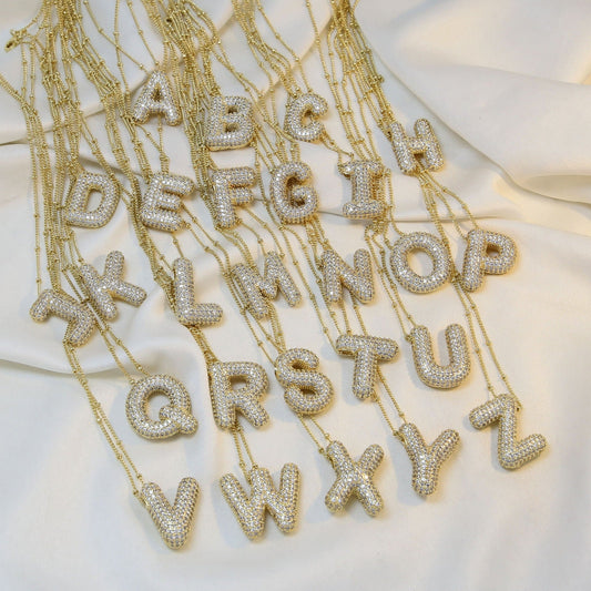 Bubble Balloon A-Z Letter Pendant Necklace