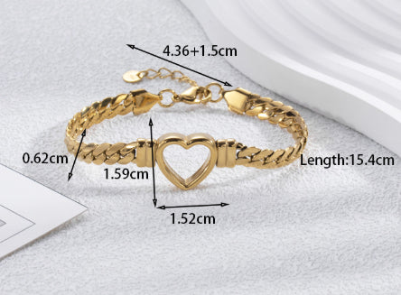 Hollow Heart Titanium Steel Bracelet