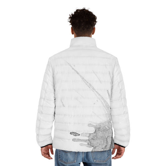Watercolour Grey Splash - Mens Puffer Jacket